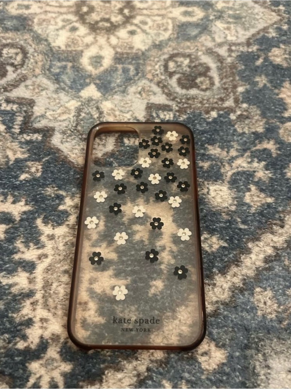 kate spade New York iPhone 12 Black Floral Clear Phone Case